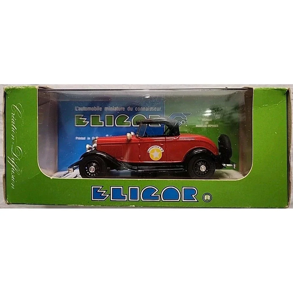 Eligor 1932 Ford Roadster Bloomfield Fire Die Cast Car 1:43 Schering Co 1990
